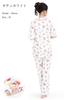 Peach Side Hello Kitty Shirt Short Long Top and Bottom Room Wear [SAZAC] Pajamas, 100% Cotton, Broadcloth, Women's, Sleeves, Pants, Set, Loungewear,