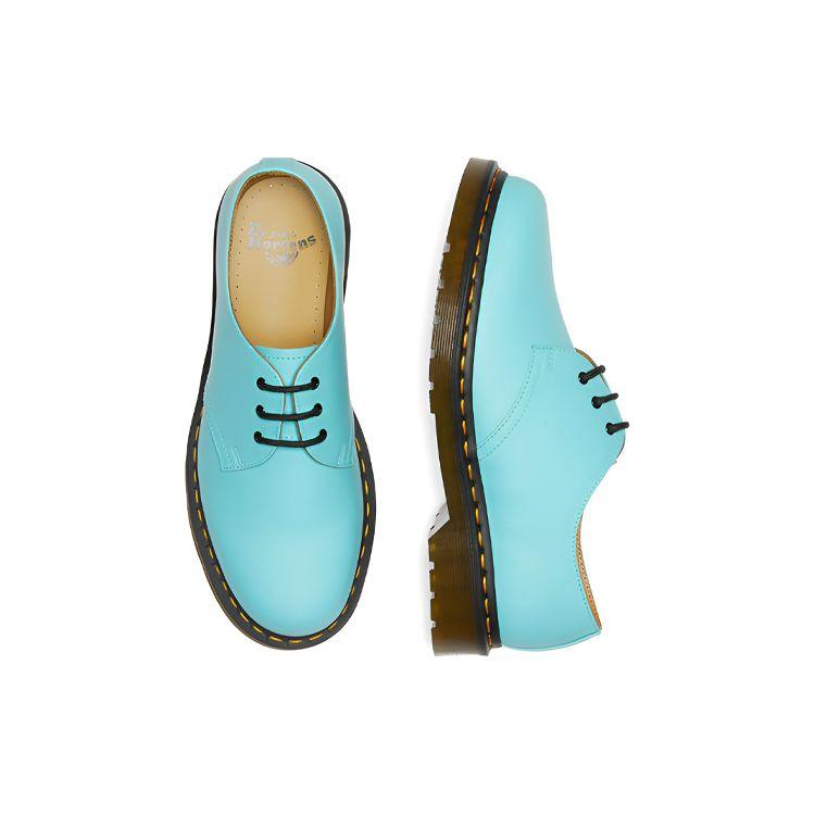 Dr. Martens Kožené šněrovací boty s kulatou špičkou, nízké, ležérní, unisex, modrozelené, 27430432