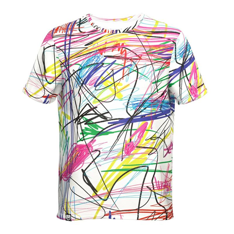 Summer Men's Color 3D Printed Crew Neck Short Sleeve T-Shirt