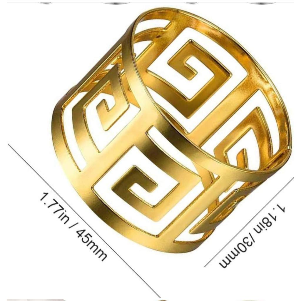6pcs European Style Napkin Ring Cloth Napkin Buckle Hollow Pattern Serving Napkins Gold and Silver Wedding Table Decoration