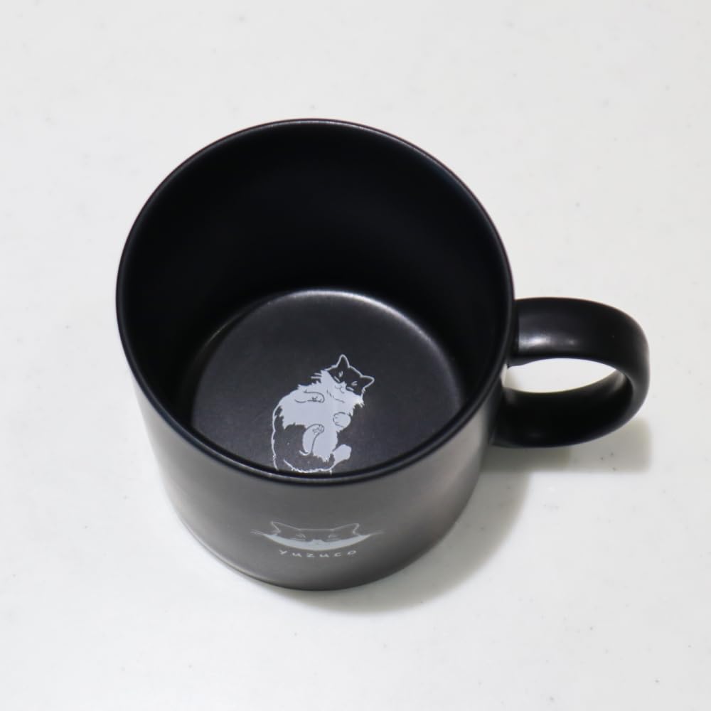 yuzuco Mug 360ml Shiba Inu Cat Cute Large Capacity Gift Present Made in Japan Handmade by Craftsmen (Cat)