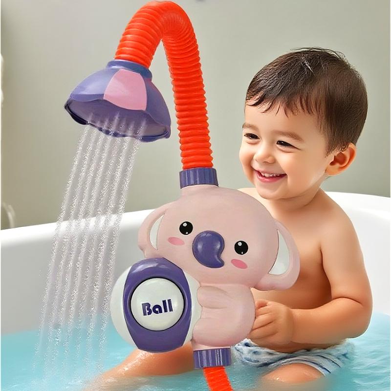 1Set Elephant Electric Shower, 360°Jet Water Wash Head, Baby Bath Sprayer, Bathroom Fun Water Play Toy Cartoon Cute Little