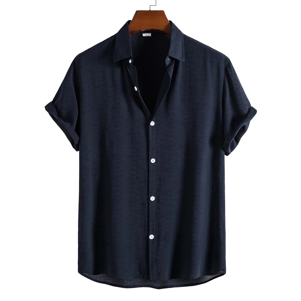 2024 Men's Fashion Short Sleeve Summer Shirts Casual Oversized Loose Beach Shirts