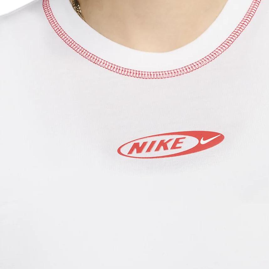 Nike Sportswear Chill Knit Slim Fit Short Sleeve T-Shirt Women Tops White HJ6529-100