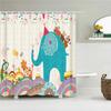 Cute Cat Shower Curtain Lovely Cartoon Funny Colorful Animal Pattern for Pet Kids Girls Fabric Bathroom Decor Curtains with Hook