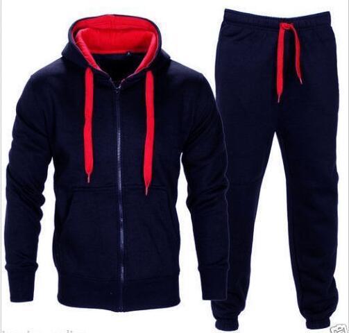New Men's Casual Sweatshirt Suit Men's Slim Hip Hop Style Hoodie Suit