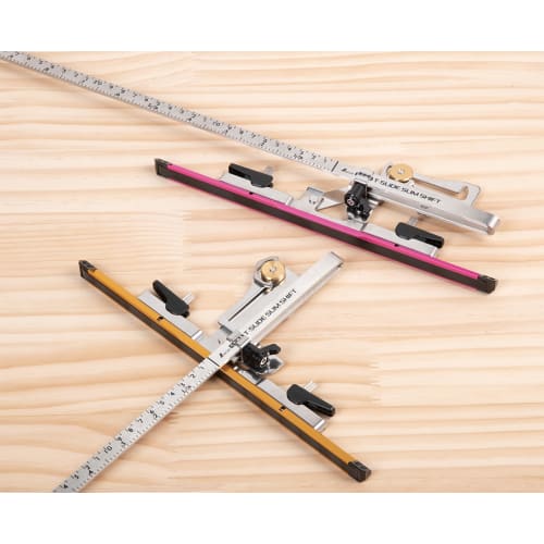Shinwa Sokutei Circular Saw Guide Ruler, Foldable T-Slide Slim Shift, 30cm, Peach and Gold, Limited Edition, 1 Piece (Color Cannot Be Specified) 79040