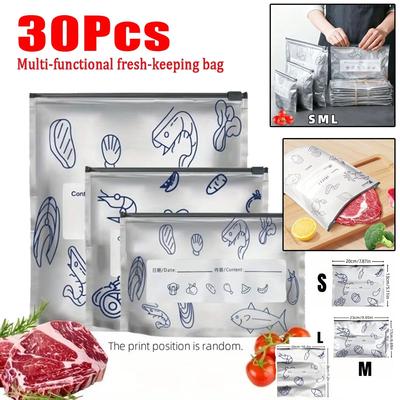 Sac de Conservation Fraîcheur en Papier Aluminium Scellé Antibactérien Sac de Stockage Congélation Alimentaire Réfrigérateur Fermeture Zip