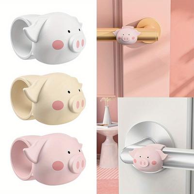 3pcs Portable Silicone Door Stopper Cartoon Anti-Shock Doorknob Bumper Pad Punch-free Silent Wall Protector for Bedroom