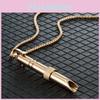 Stainless Steel Meditation Mindfulness Pendant Breath Control Whistle Long Necklace
