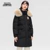 XueZhongFei Women's Hooded Mid-Length Down Jacket with Fox Fur Collar