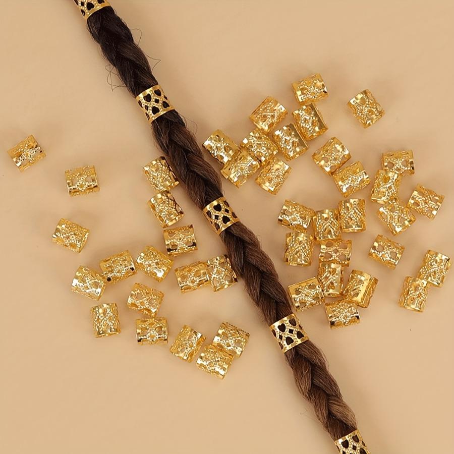 50 stücke Dreadlock Haar Ringe Einstellbare Manschette Clip Haar Zöpfe Schmutzige Zöpfe Perlen Haarnadel Schmuck Haar Zubehör