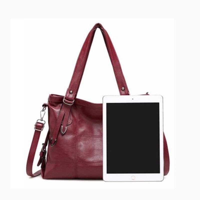 Fashion Large Quality Genuine Leather Female Shoulder Messenger Bag Solid Color Luxury Handbags Women Bags Designer