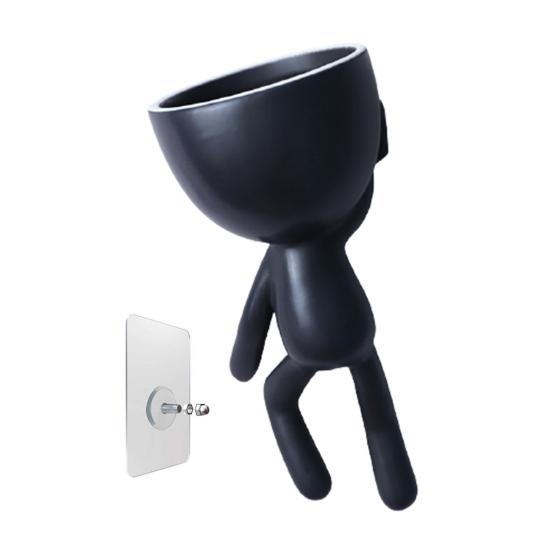 1 Set Hanging Flower Pot Unique Shape Eco-friendly Ceramic Cartoon Human Statue Flower Pot Home