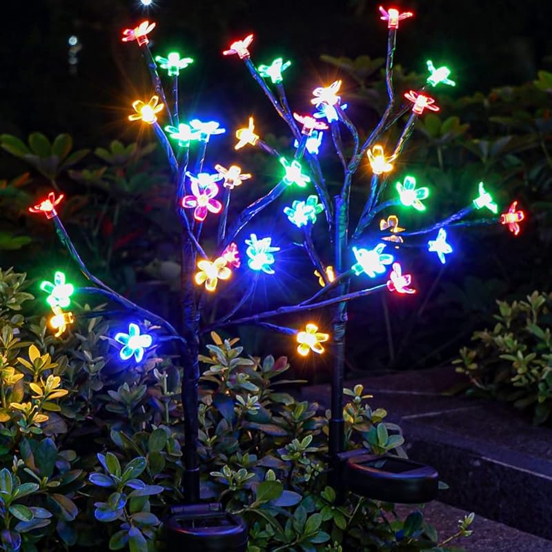 Solar Garden Lights Garden Decor, Solar Flowers Lights Outdoor Decorative,2Pack 40LED Solar Lights Outdoor Garden Waterproof for Outside