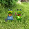 Creative 3D Frog Figurine Metal Animal Miniatures Sculpture Garden Decor Frog Statue  Garden