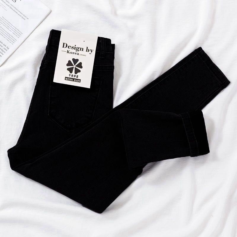 

Женские узкие джинсы с высокой талией, осень/зима 2020 г., облегающие брюки-карандаш с девятью точками 28