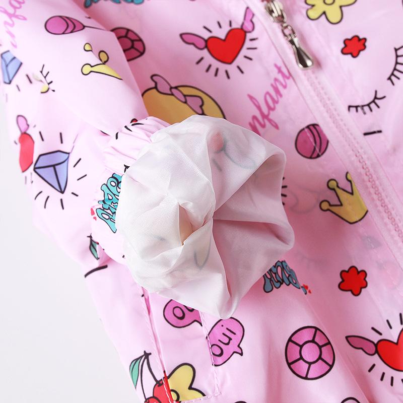 Neue Kinderkleidung Frühling und Herbst dünnes Kapuzen-Reißverschluss-Shirt Mädchen-Jackenmantel