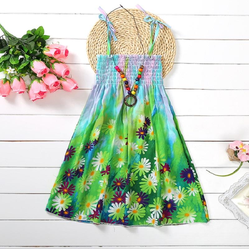 Robe d'été à fleurs pour filles, à bretelles, volants, Bohème, Plage, Princesses, Vêtements pour filles 2 6 8 12 ans