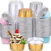 50 Unidades Mini Forminhas de Bolo Forminhas de Alumínio para Cupcake Forminhas de Papel para Assar Caixas para Muffins Forminhas de Pudim Antiaderentes para Sobremesa Ferramentas de Cozinha