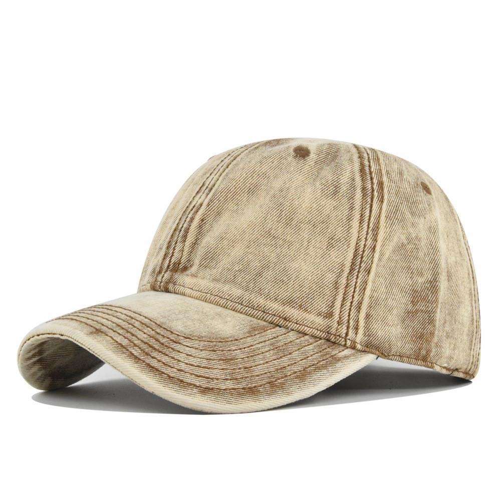 Classic Retro Washed Denim Baseball Cap Adjustable Sun Hat For Men Women In Black