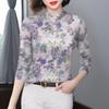 Stylish Striped Long Sleeve T-shirt for Middle-Aged & Elderly Women - Slimming, Tummy-Concealing, and Warm.