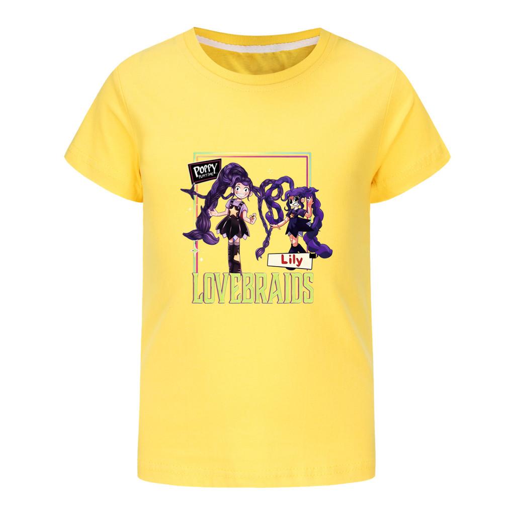 5594 Kids Girls Summer Lily Lovebraids Print Short Sleeves T-Shirt 100cm