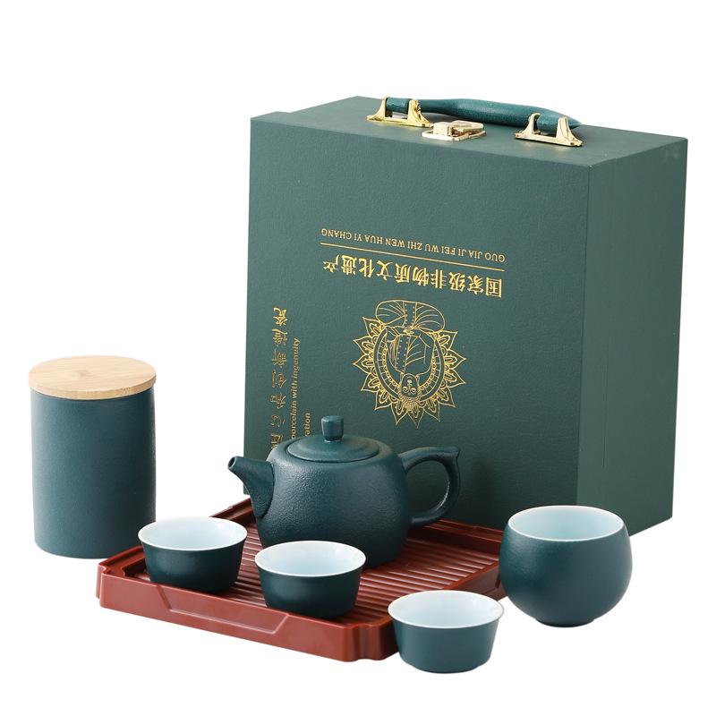 Ceramic travel tea sets, souvenirs, creative business company events, festivals, high-end gift sets, available for production