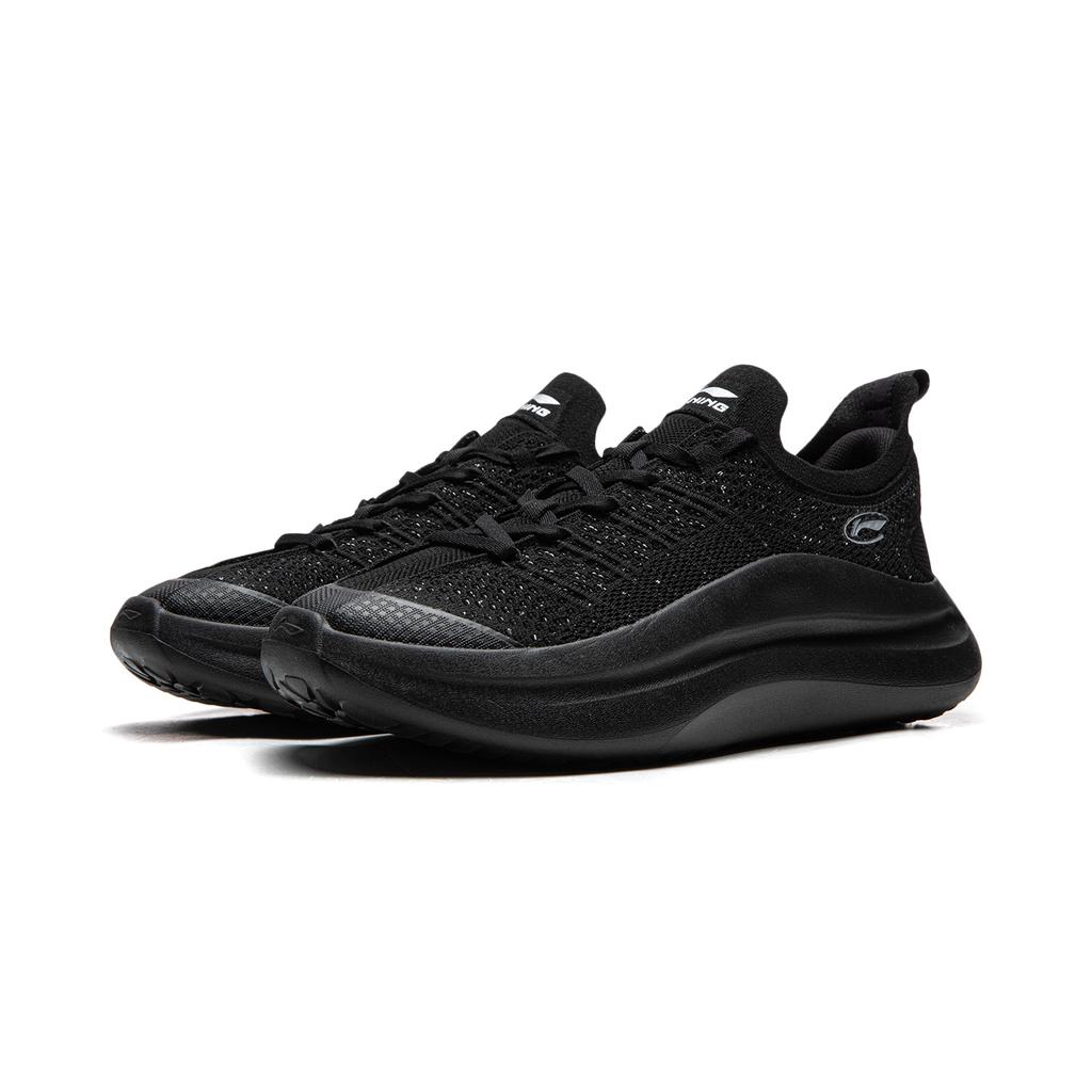 Li Ning Cloud Wave Slip On Cushioning Slip Resistant Abrasion Resistant Lightweight Low top Casual Shoes Men's Black AGLW051-5