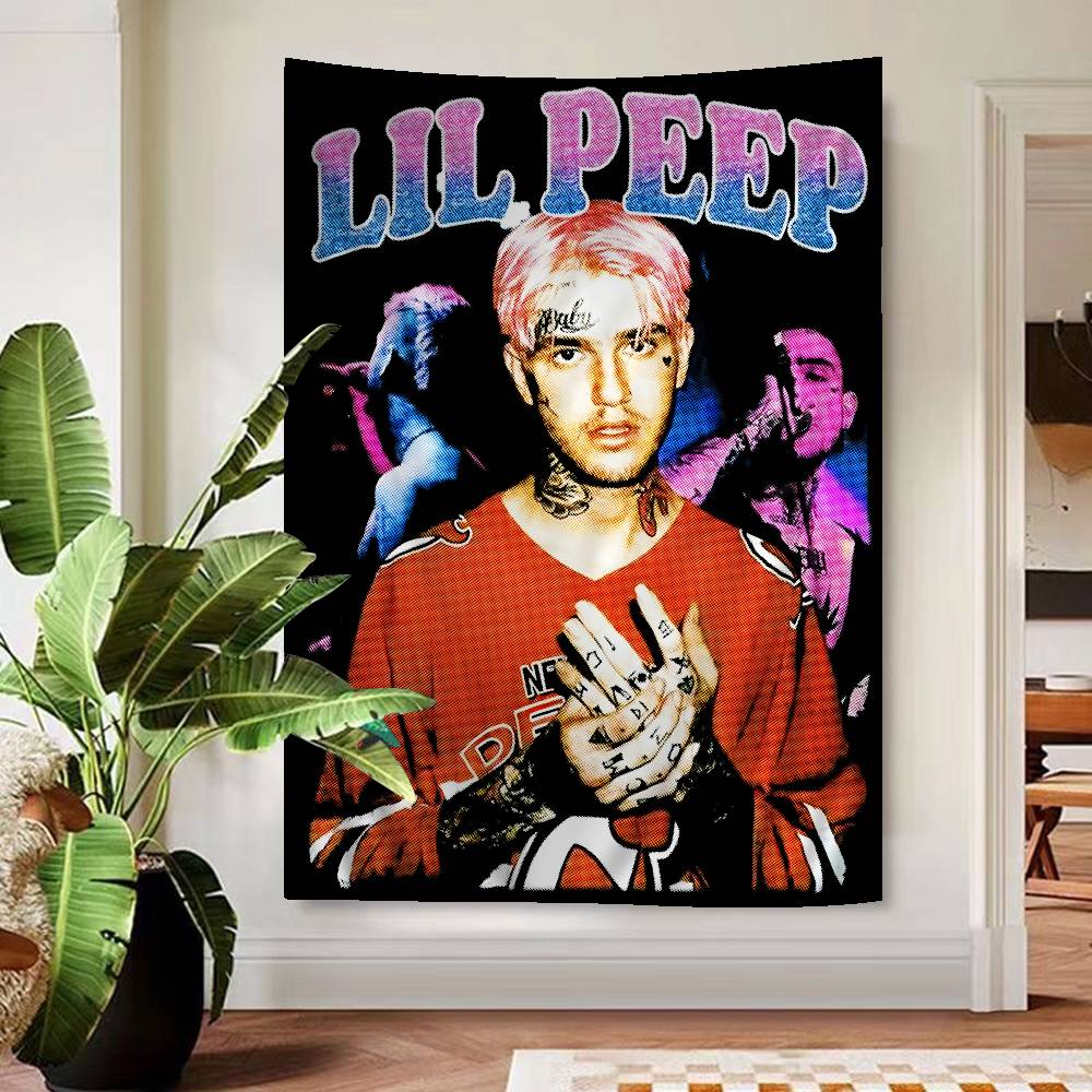 

Hip Hop Rapper Lil Peep Printed Large Wall Tapestry Art Science Fiction Room Home Decor Decor Blanket 74x94cm(29x37in)