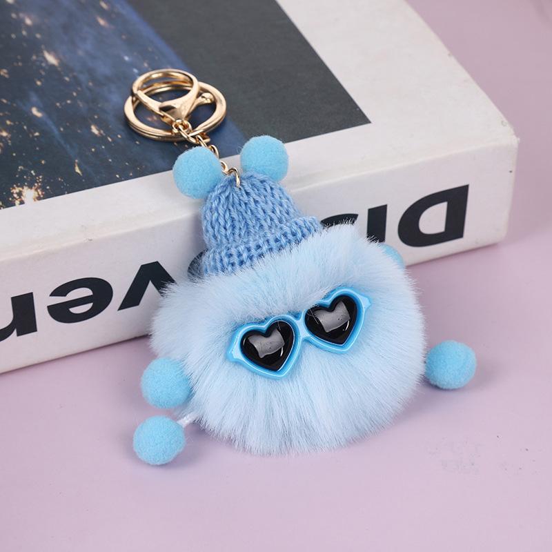 1PC Elfin Cute Backpack Charm Multicolor Plush Handbag Decoration Small Briquettes Keychain Key Chains