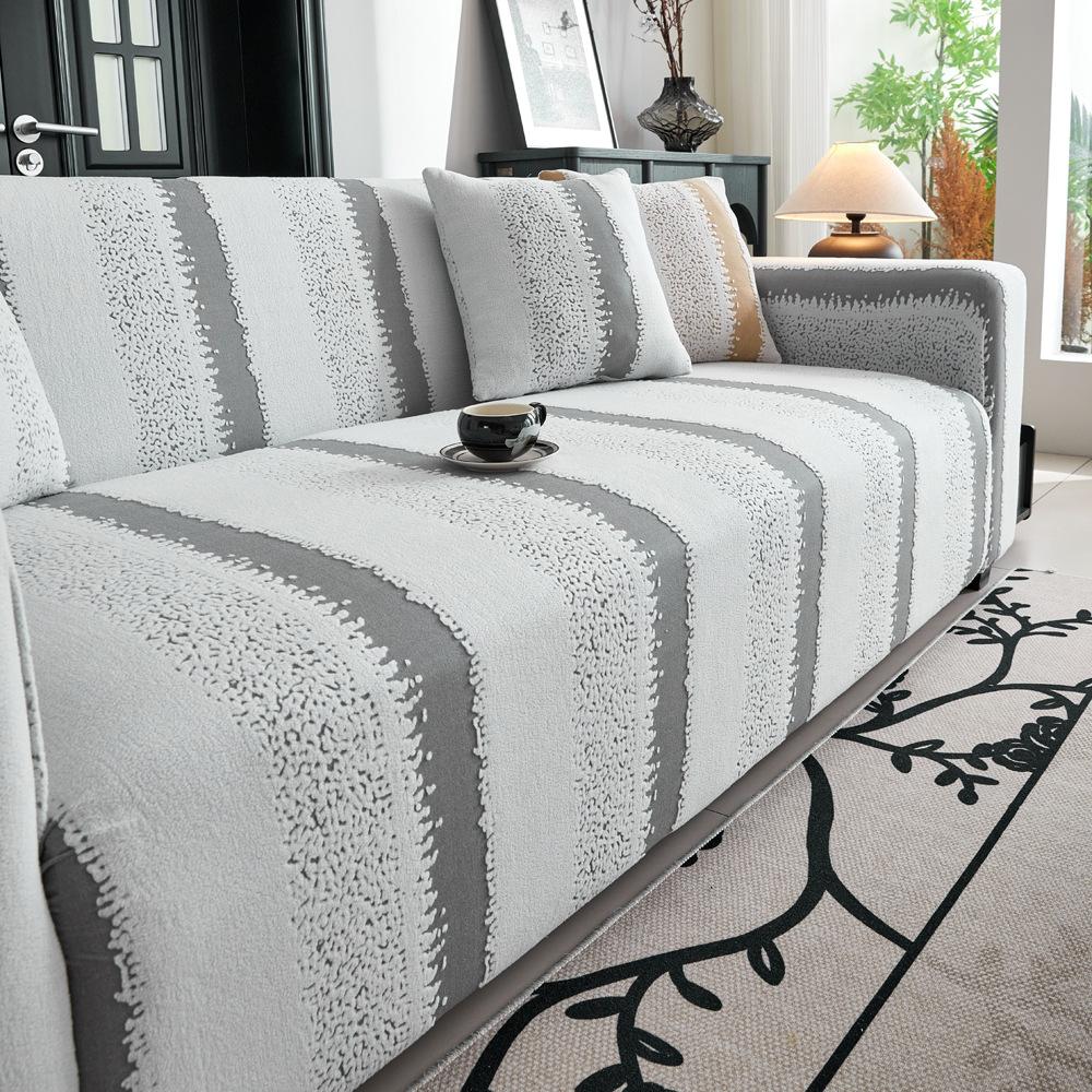Jacquard Samt Neuer All-Inclusive Universal-Sofabezug Grenzüberschreitend Vier-Jahreszeiten Universal Rutschfest Elastisch Sofaüberwurf Kissen
