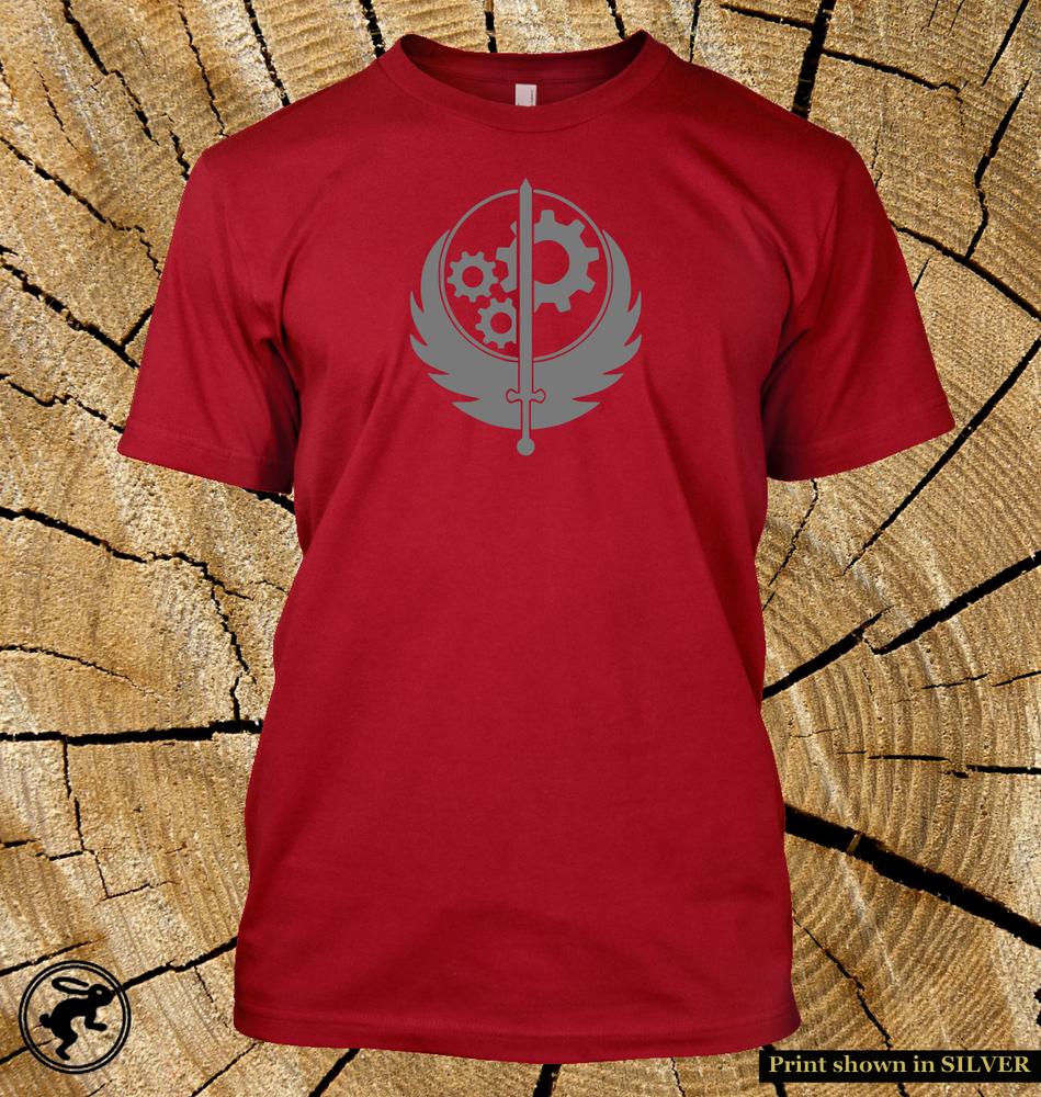Fallout Brotherhood Of Steel T Shirt Unisex Tee Tv Show In 12 Glorious Colours S