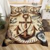 Retro Pirates Duvet Cover Set Skull Octopus Treasure Map Bedding Set Adult Boy Girl Bedroom Decoration Single Double Large Size