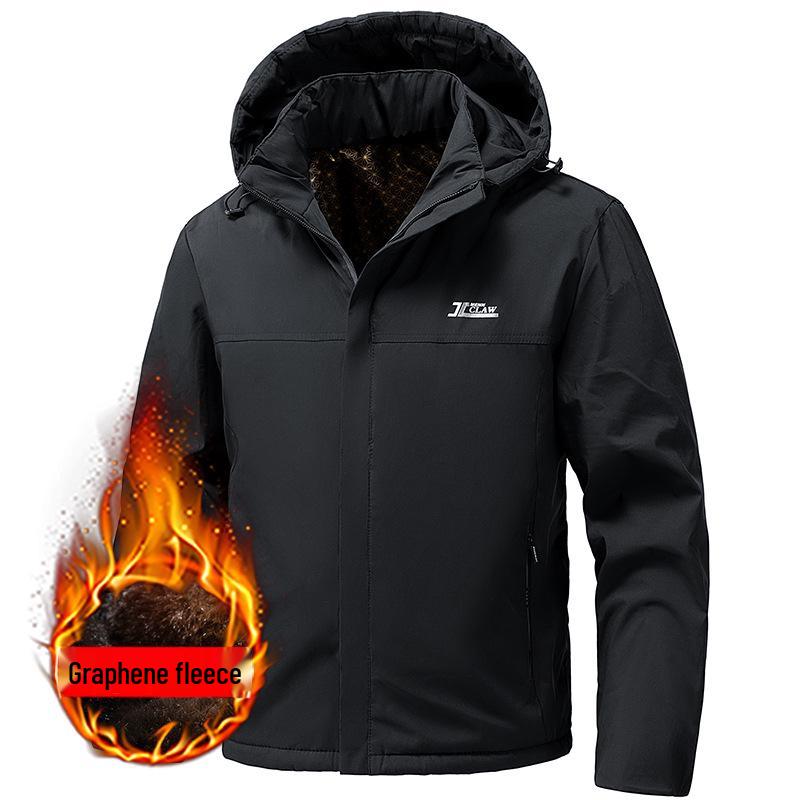 Men's Winter 2025 Thickened Cotton Hooded Jacket - Warm, Loose, Windproof Outerwear