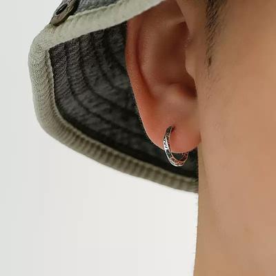 Earrings Male Retro Old Ear Buckle Personality Printed Earrings Twisted Female Couple Models Earrings Affordable Dainty Earrings Daily Wear