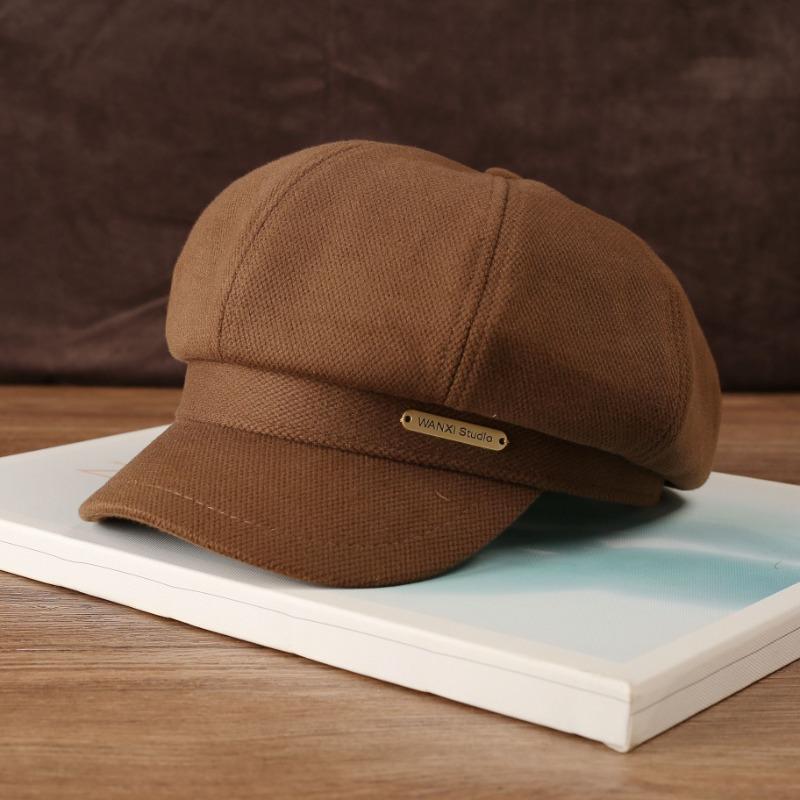 Octagonal hat children autumn and winter retro fashion alphabet newsboy beret versatile octagonal painter hat