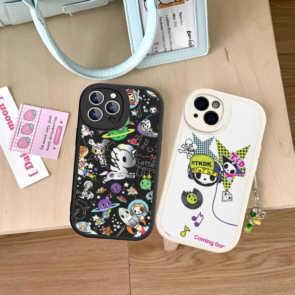 Japan Tokidoki Phone Case For IPhone 16 15 14 13 Pro Max 11 12 Plus Leather Silicone Cover