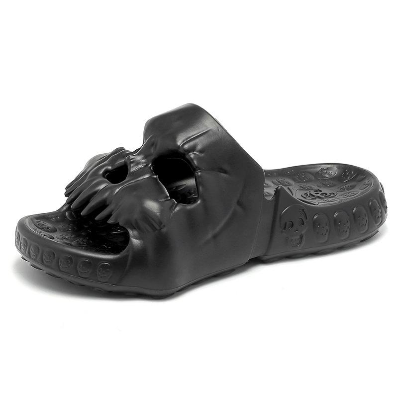 Halloween Personalized Skull Home Slippers Men Women Indoor Fun Slides Thick Bottom of Beach Non-slip Leisure Women Sandals