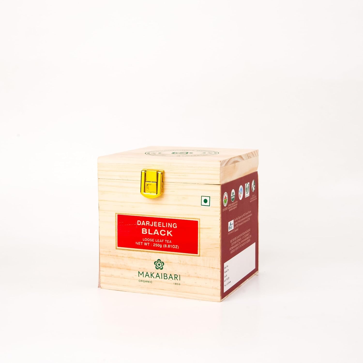 

Makaibari Darjeeling Black Tea Premium Loose Leaf 250 g Chestlets Box USDA Certified Organic Single Estate Rich Aroma