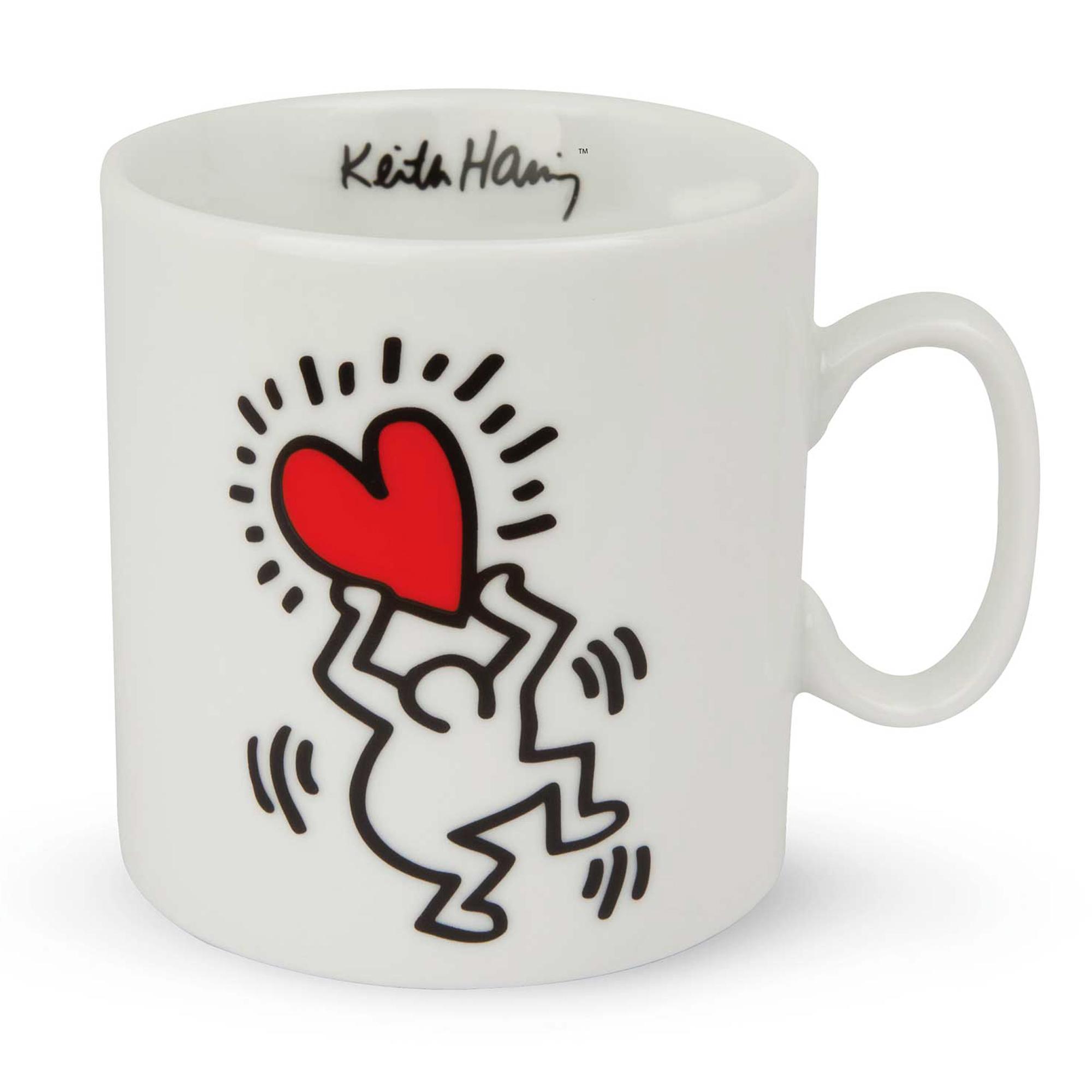 

Keith Haring [R6882] - Кружка фарфоровая Keith Haring красно-белая (один танцор-сердце) - 9x8см (30 мл) красный
