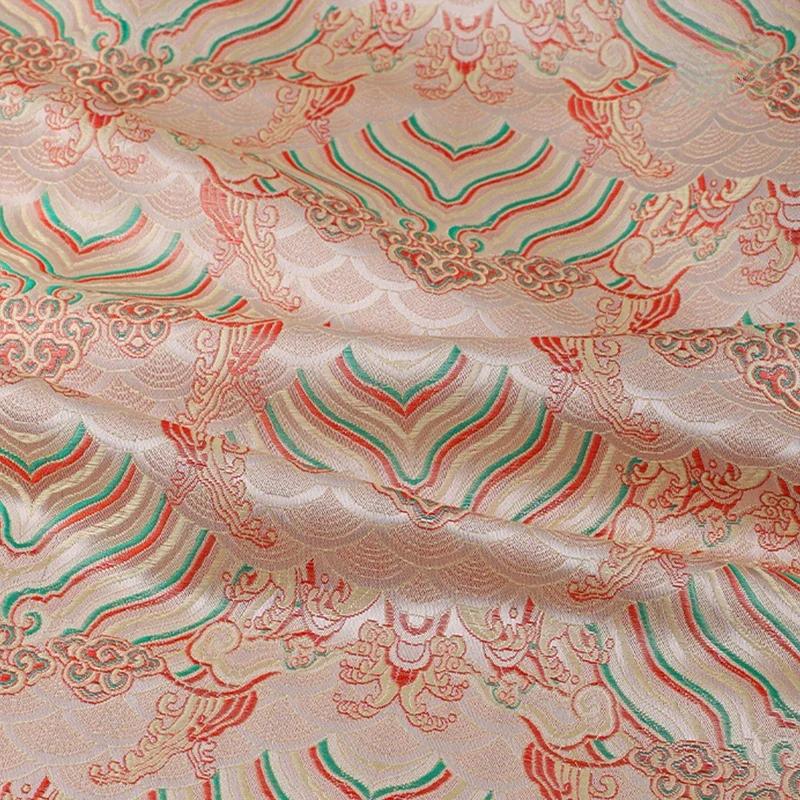 100x145cm 3D Relief Damask Fabric Brocade Jacquard Flower Pattern Fabric DIY Sew New Chinese Cheongsam Dress Hanfu Garments