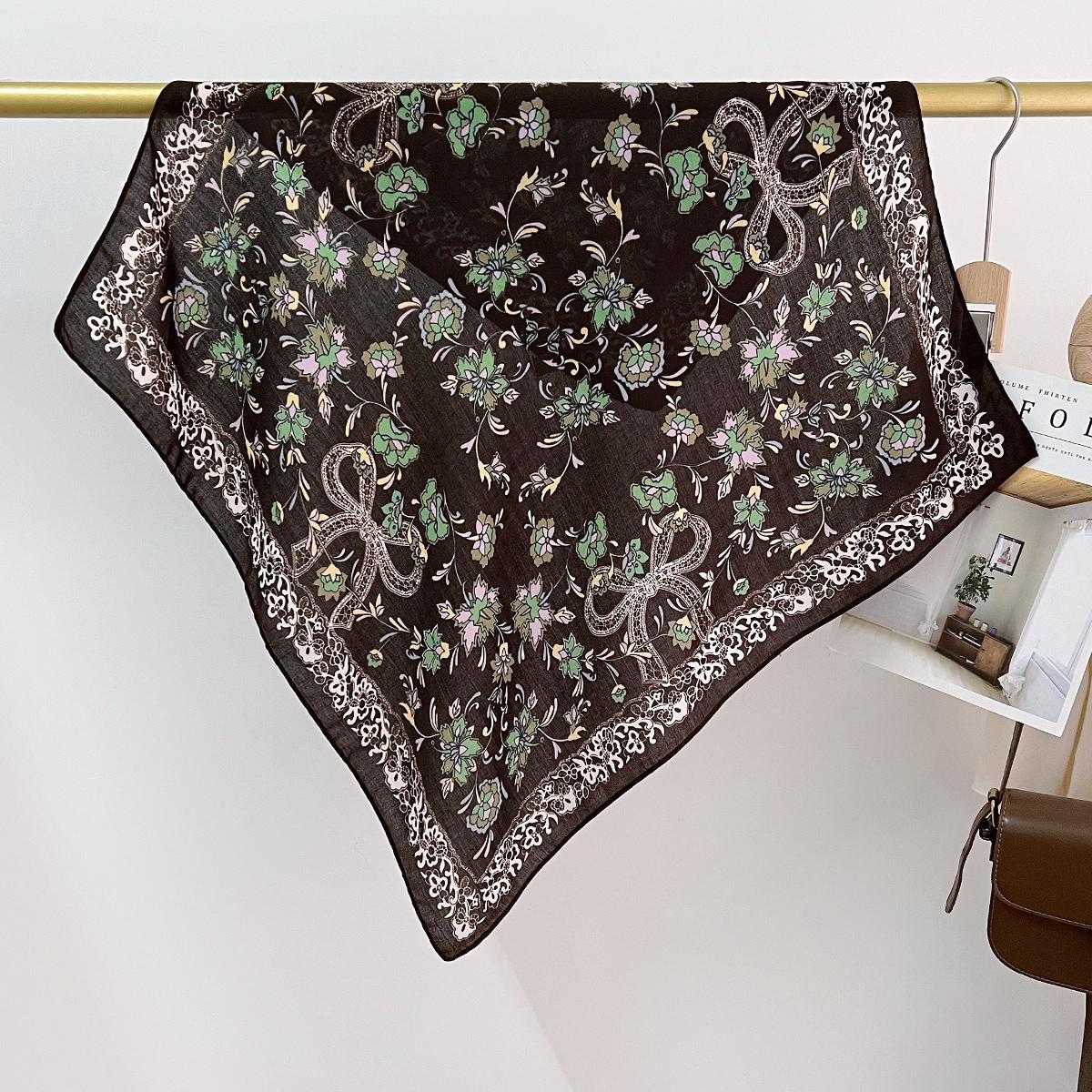 

Маленький шелковый шарф Cuihua для защиты шеи, весенний, заграничный, универсальный, ветрозащитный шарф, женский хлопково-льняной квадратный шарф 68cm