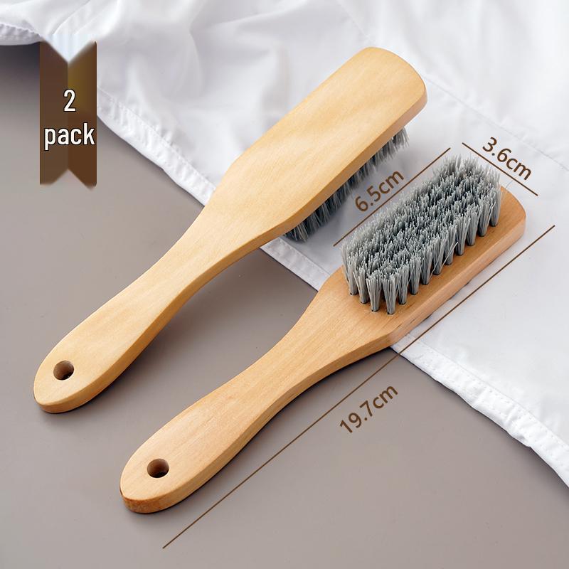 Multi-Purpose Hard Bristle Shoe Brush with Solid Wood Handle