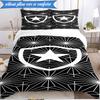 3PCS Botafogo De Futebol E Regatas Printed Soft Bedding Set,Including 1pc Duvet Cover And 2pcs Pillowcases Perfect for Bedroom, Dormitory, Fan Gift