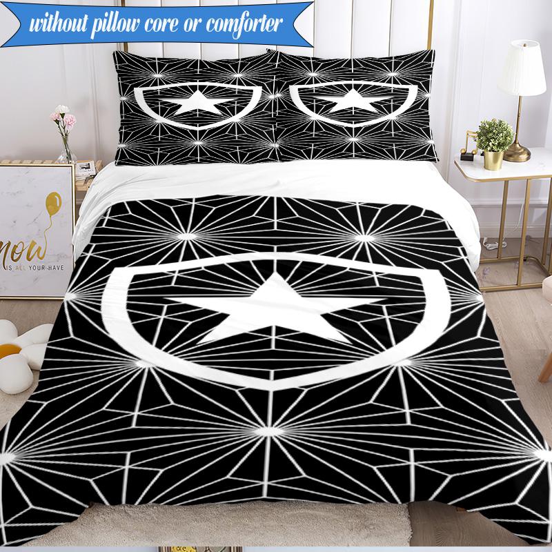 3PCS Botafogo De Futebol E Regatas Printed Soft Bedding Set,Including 1pc Duvet Cover And 2pcs Pillowcases Perfect for Bedroom, Dormitory, Fan Gift