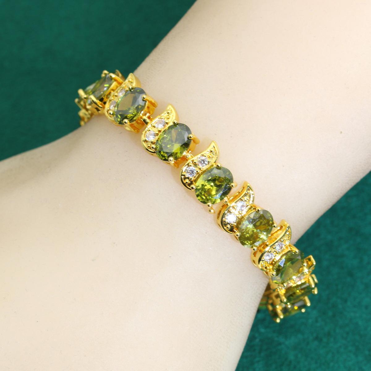 

Middle East, Europe and America Jewelry Fashion AAA Zircon Bracelet Women s Jewelry Exquisite Jewelry 2026 18cm оливковий колір