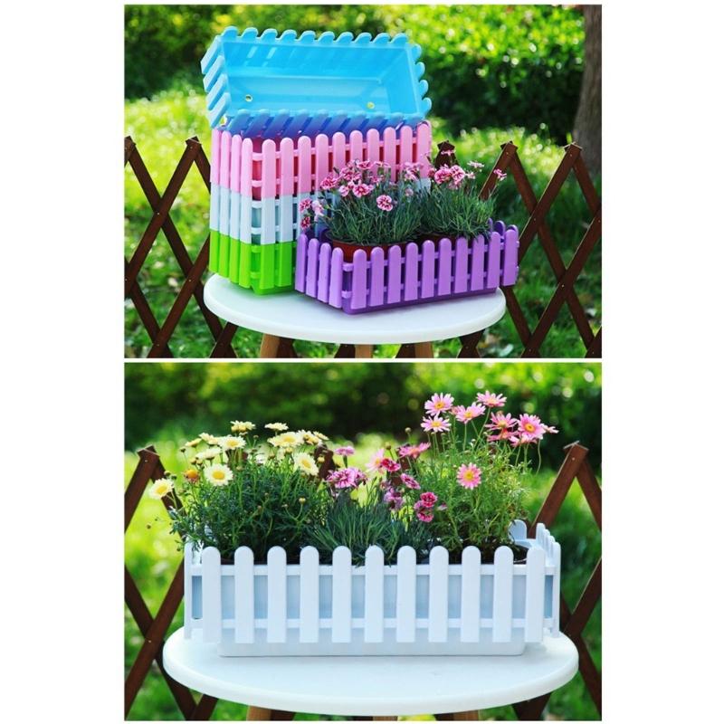 Exquisite Fence Shape Plant Pot Window Flower Box Outdoor Planter Box Planting Fencing Railing Decoration Accessories