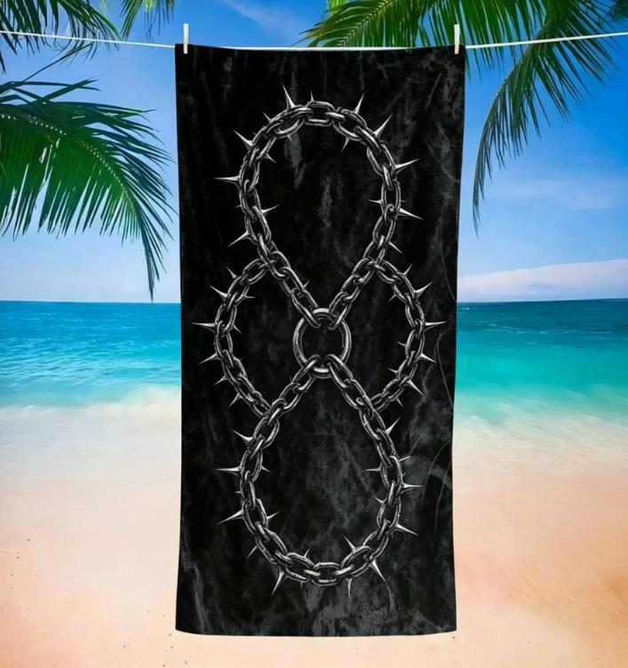 Black Spider Web Beach Towel, Microfiber Sand Free Quick Dry, Gothic Halloween Pattern, Soft Absorbent for Summer & Pool