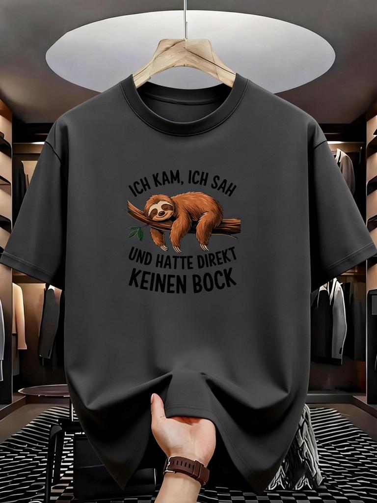 Ich Kamich Sah Letter Print Unisexs Tshirt Street Sports Tshirt Everyday Casual Short Sleeve Casual Unisexs Tops